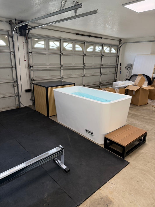 Premium cold plunge installed in a residential recovery space