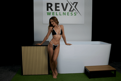 RevX X Tub + LUX Chiller System — athlete using the tub