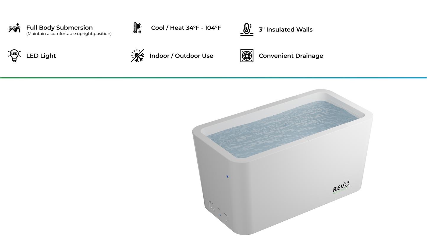 RevX X Tub + LUX Chiller System — chiller cabinet detail