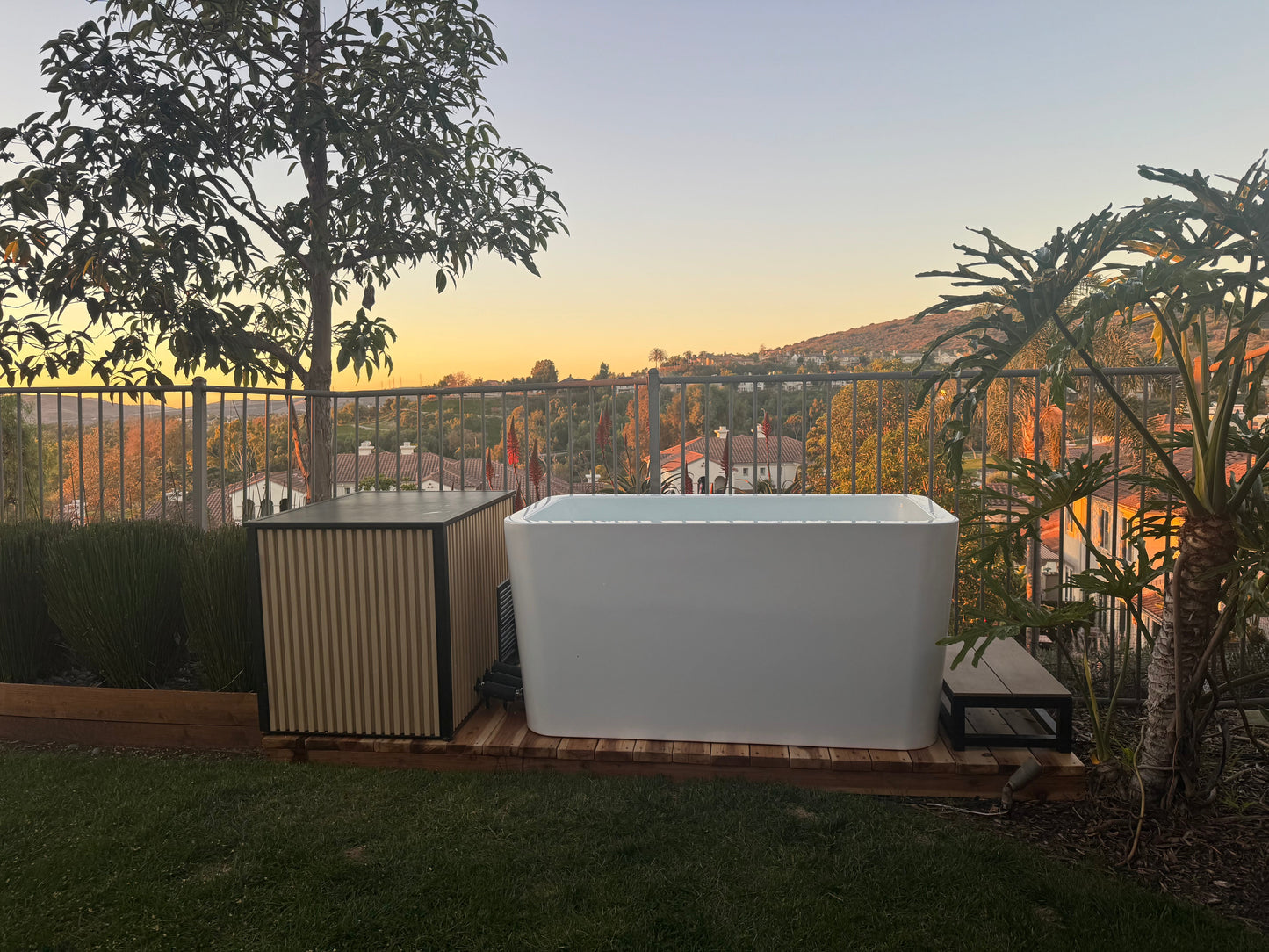 RevX X Tub + LUX Chiller System — backyard installation