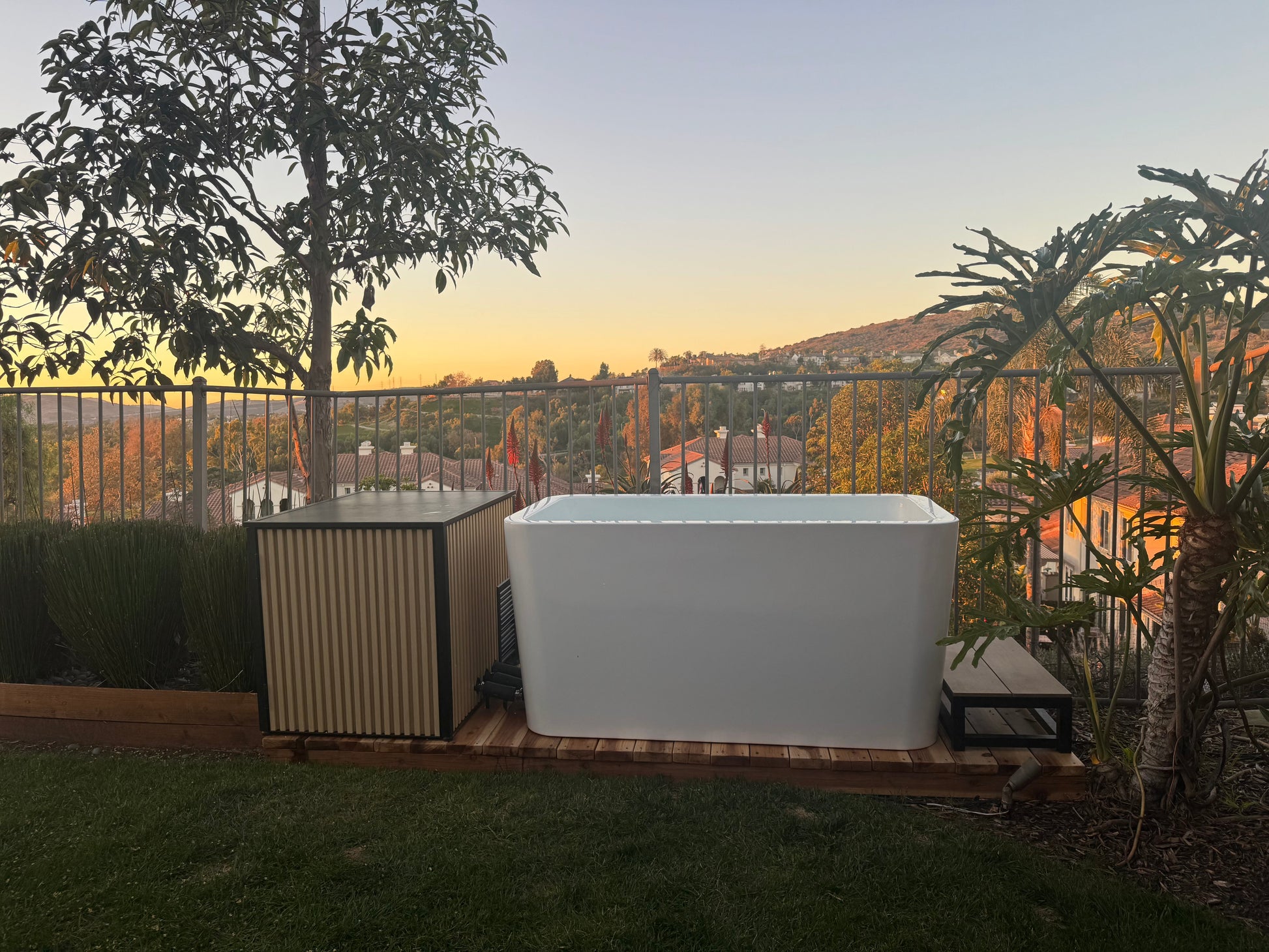 RevX X Tub + LUX Chiller System — backyard installation