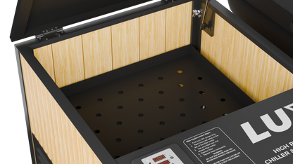 RevX X Tub + LUX Chiller System — filtration shelf